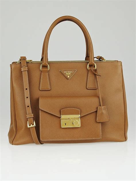 prada caramel saffiano tote